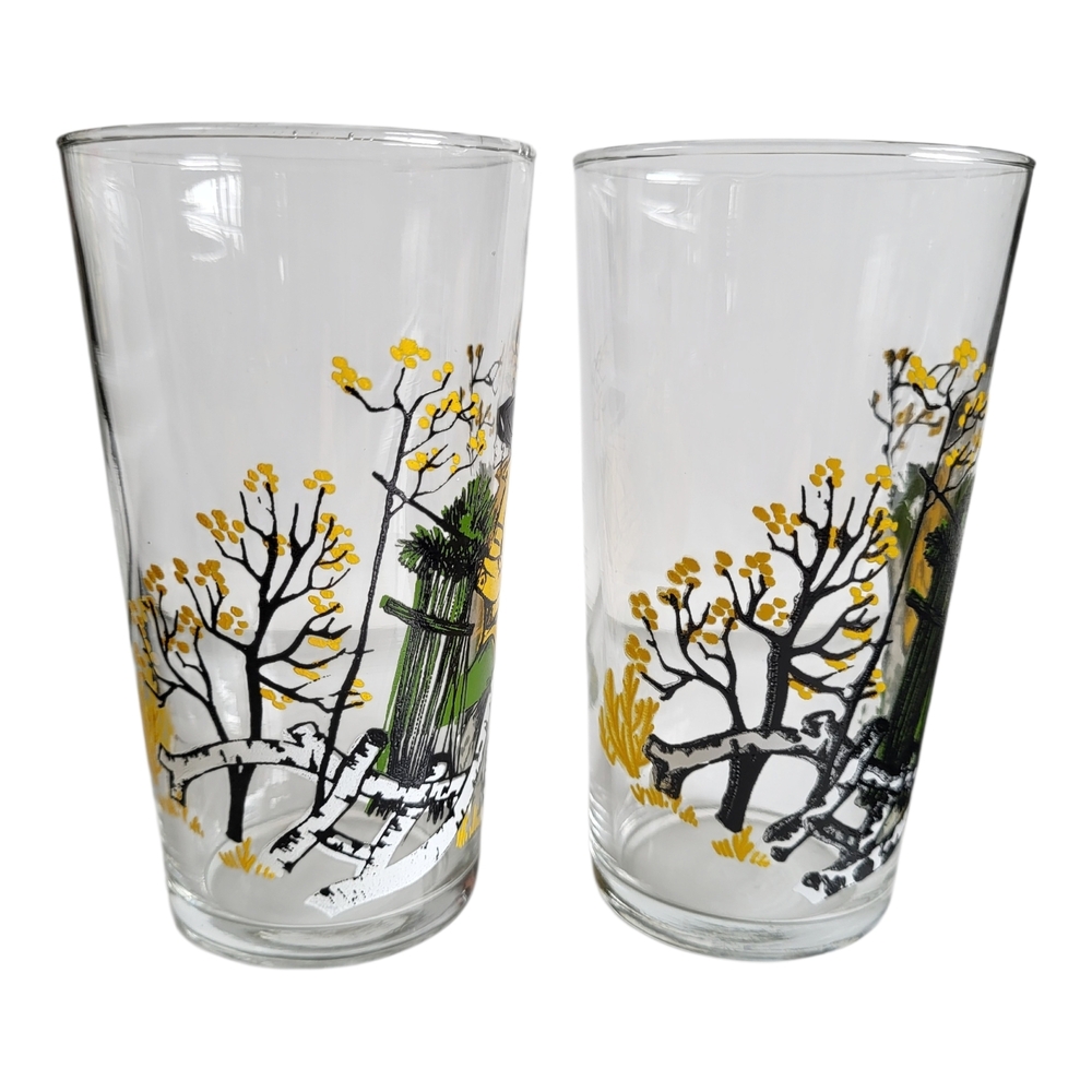Vintage Mid Century Bird Duck Hunting Glass Tumblers - Set of 6 - Picture 3 of 12